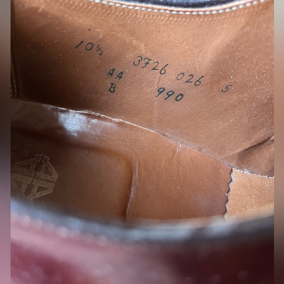 Alden 990 Plain Toe Blucher Shell Cordovan Brown Mens 10.5 - Picture 6 of 6